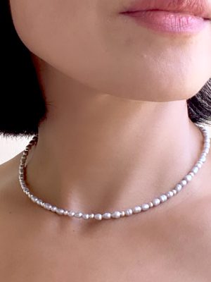 Shades of Grey Pearl Choker necklace