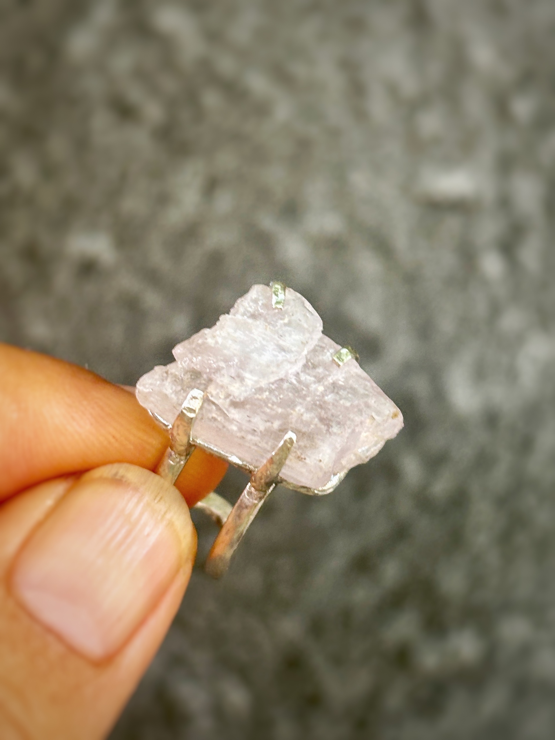 Celestial Kunzite Silver Statement Ring - Image 4