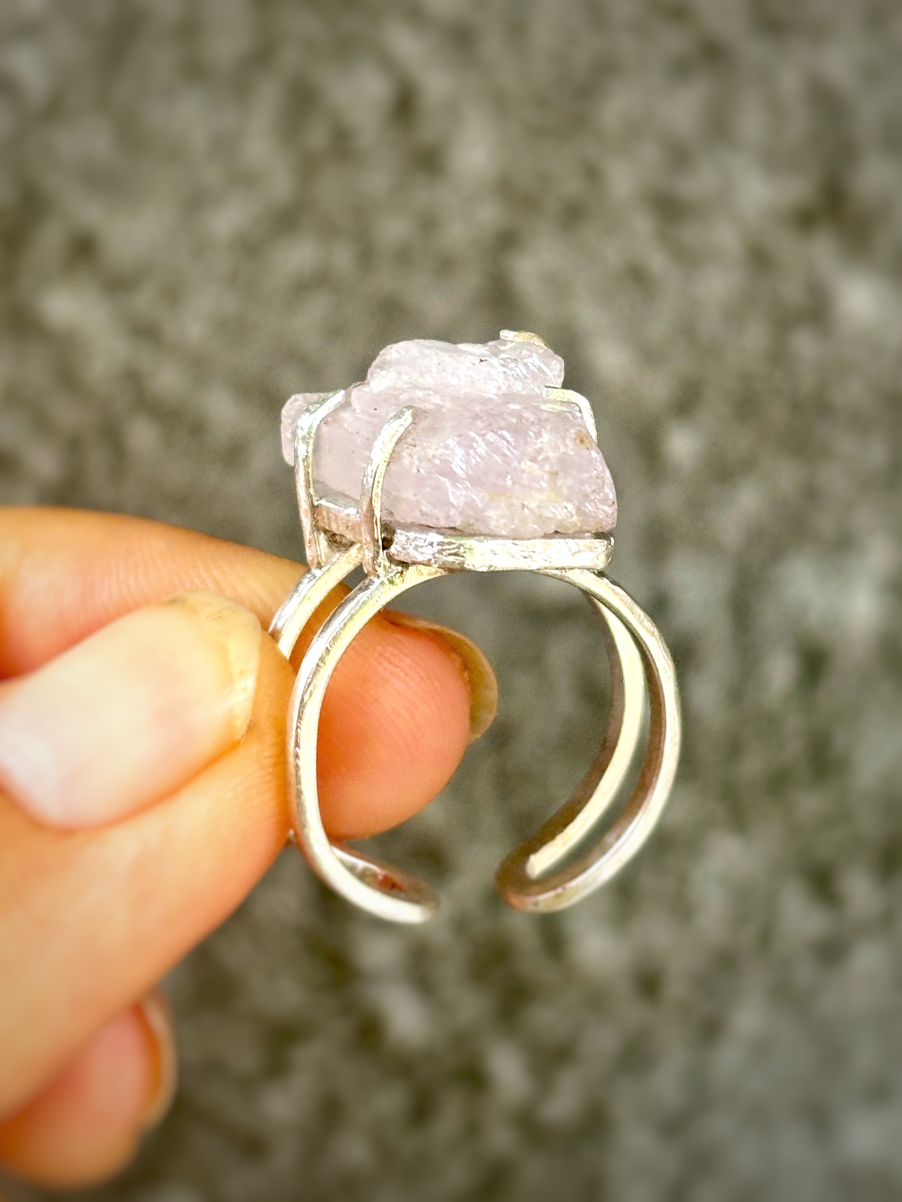 Celestial Kunzite Silver Statement Ring - Image 2