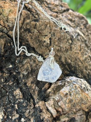 Enchanted Moonlight; Raw Moonstone Pendant