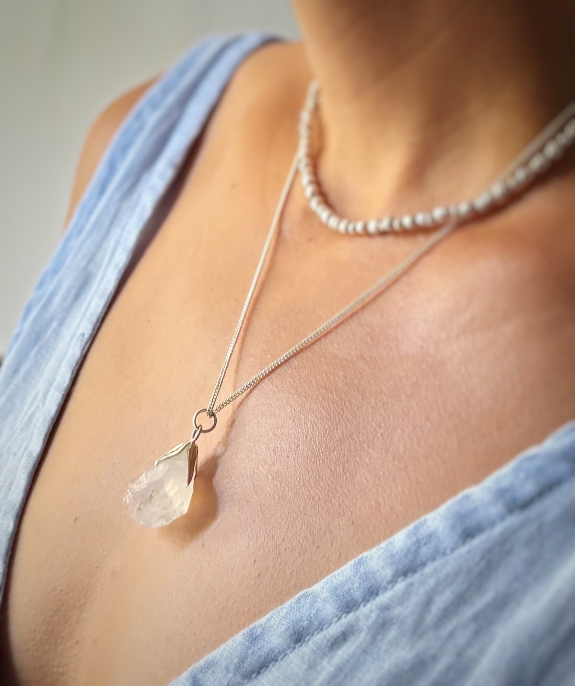Enchanted Moonlight; Raw Moonstone Pendant - Image 2