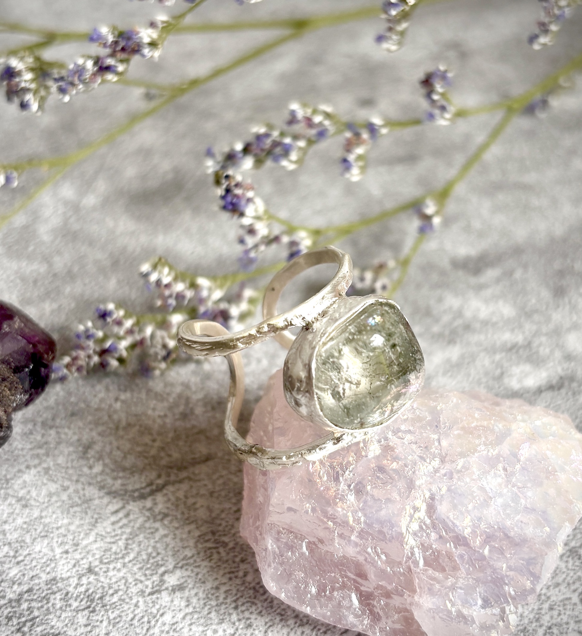 Forest Flow - Adjustable Garden Quartz Ring