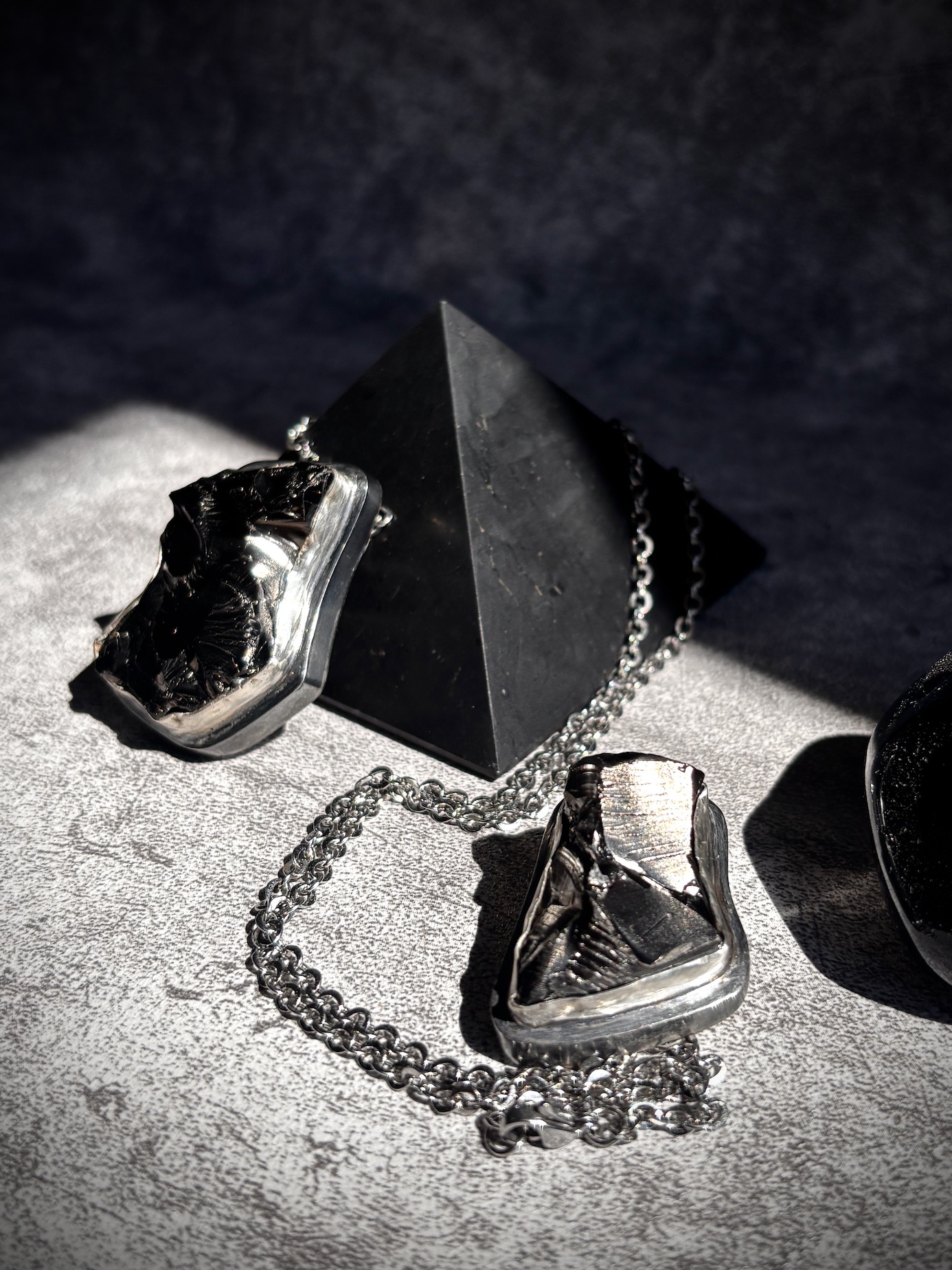 Midnight Halo - Shungite Pendant
