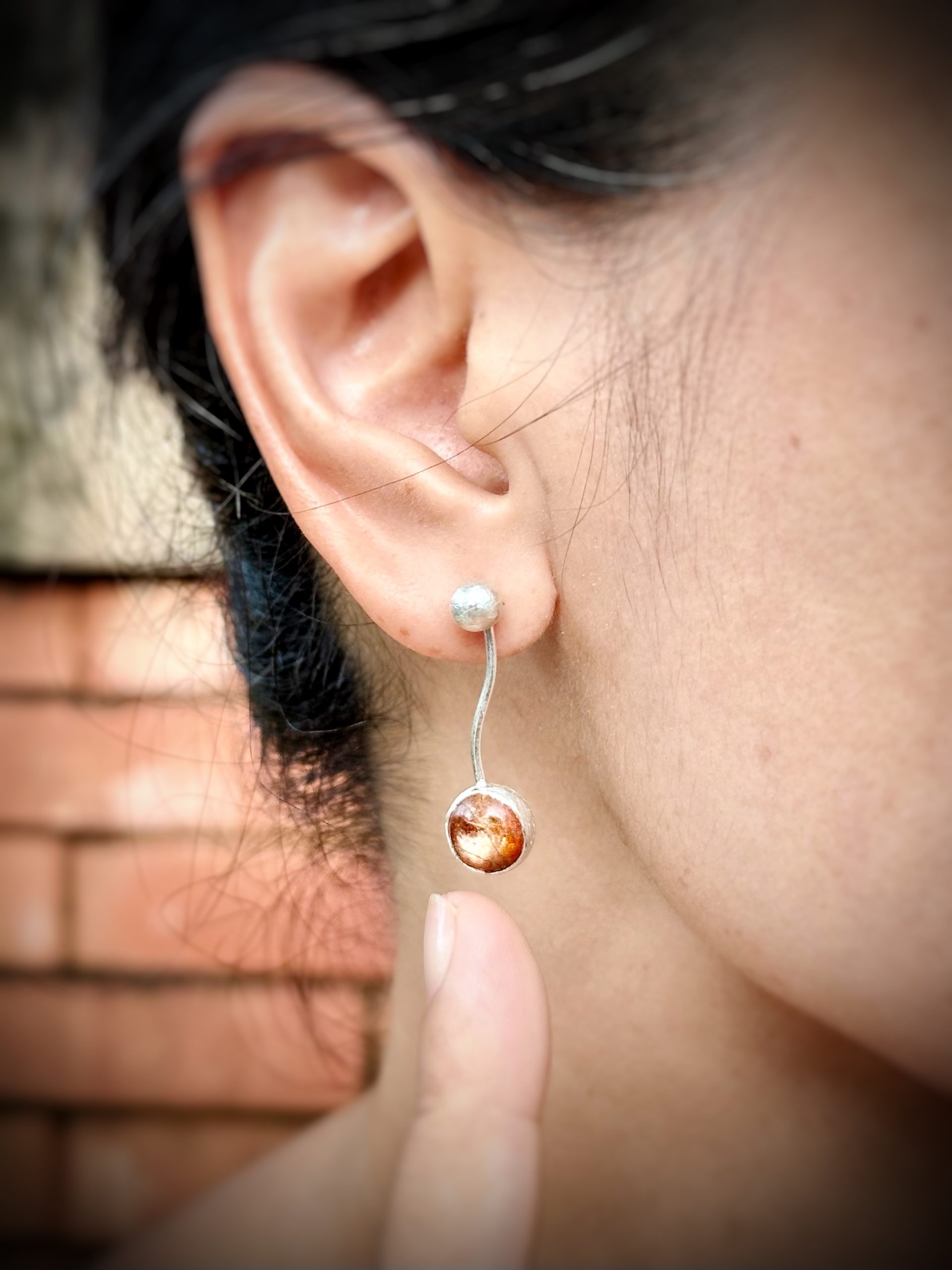 Glow & Flow - Labradorite & Sunstone Earrings - Image 4