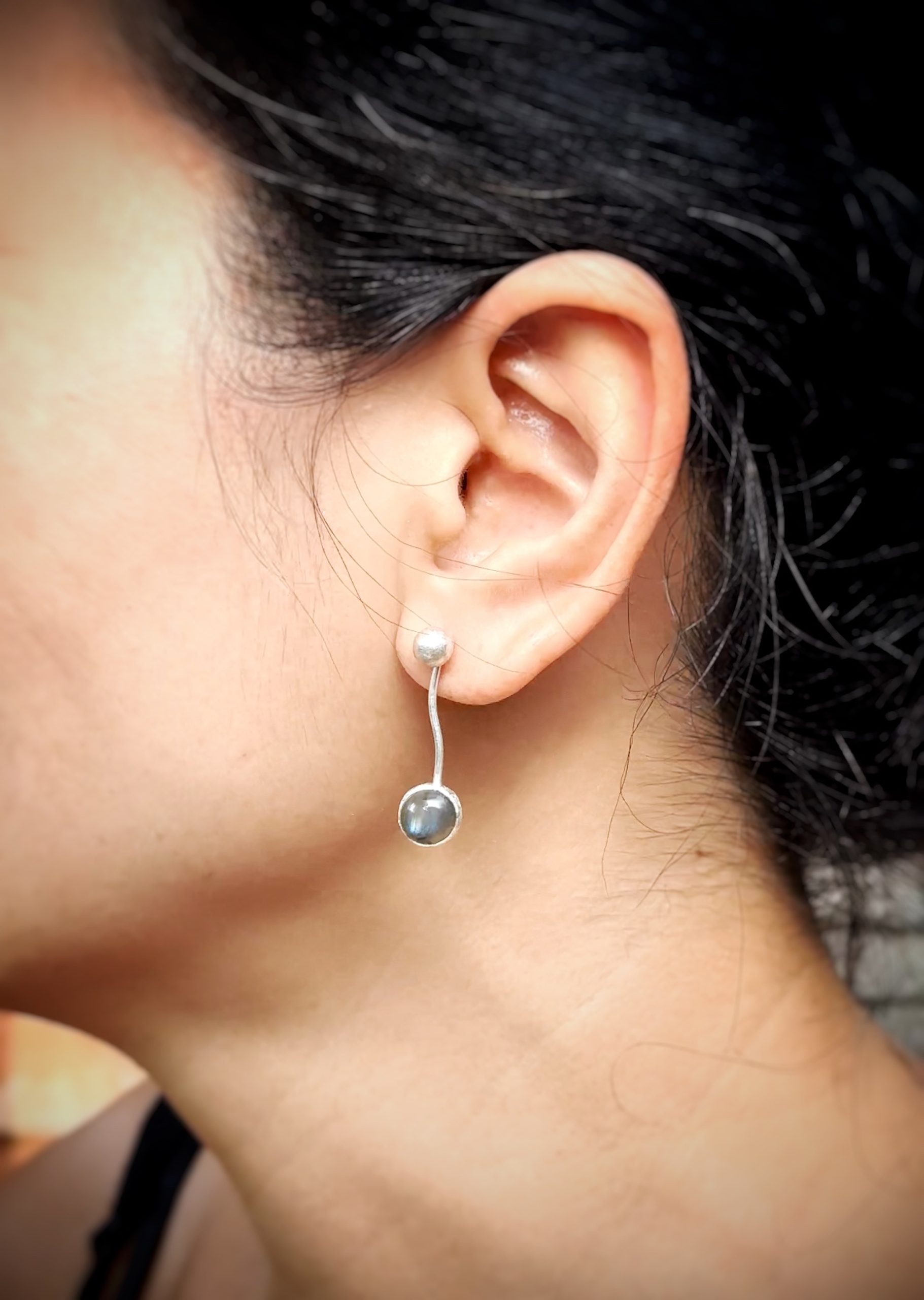 Glow & Flow - Labradorite & Sunstone Earrings - Image 2