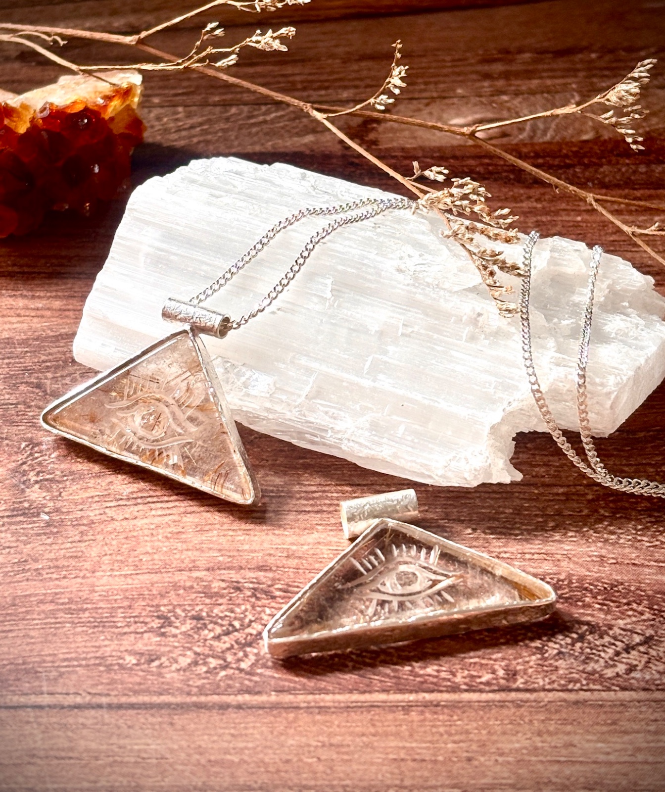 Golden Rutilated Quartz Pendant-'All Seeing Eye '